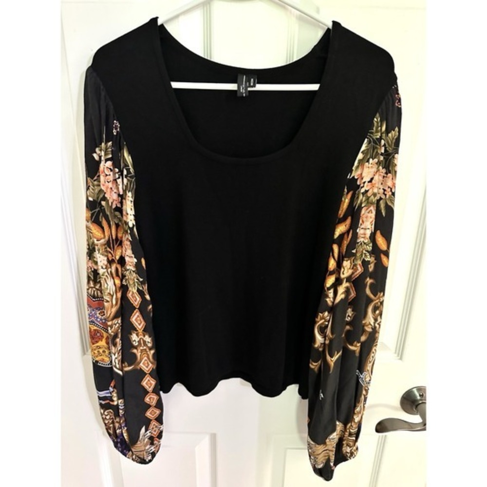 Bl^nk London Anthropologie Peasant Boho Balloon Sleeve top blouse size medium